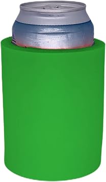Blank Thick Foam ''Old School'' Style Drinks Cooler Can Coolers 2, Lime Green