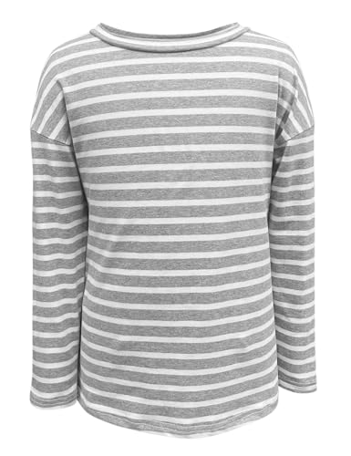 Image of Fanway&EC Girls Casual Long Sleeve T Shirts Basic Crewneck Striped Tunic Blouses Tops