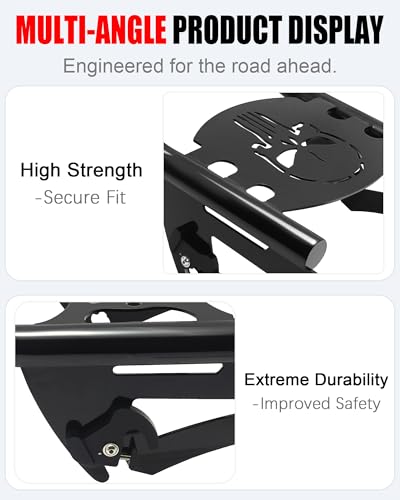 Image of Detachable Luggage Rack for Harley Touring Street Glide Road King Road Glide Electra Glide 2009-2025 (D-09-25 Black Rack-2)