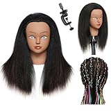 Mannequin Head Human Hair 14 inch Professional Styling Head Mannequin Head with Hair 100% Real Human Hair for Salon Training, Braiding & Cutting Free Adjustable Stand (Designers/Beginners/Schools)