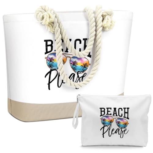 BELLOWDEER Beach Bags for Women Wet Bag Cosmetic Bag Pool Waterproof Beaches Please Shoulder Tote Bags With Zipper for Beach Toiletries Summer Travel Essentials Gifts for Women Birthday Set of 2