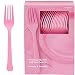 Amscan New Pink Plastic Fork Big Party Pack, 100 Ct.