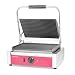 Produktbild Revolution Gastro-Kontaktgrill Edelstahl | 2200 W | 41x30,5X(H) 21cm | Temperaturbereich bis zu 300°C | mit 2 Gusseisen Grillpatten | Profi Elektro-Grill ideal als Panini Grill Maker | Rot