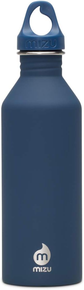 Mizu M8 - 25 oz. Single Wall Narrow Mouth Stainless Steel Bottle with Loop Cap Black