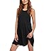 Produktbild Damen Kleider, Casual Einfarbige Baumwolle Knielang Maxikleid Cocktailkleid Partykleid Abendkleider Rockabilly Kleid Strandkleid Sommerkleid Skaterkleid Tank Kleid Minikleid (M, Schwarz)