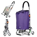 Générique Chariot de Courses Pliant, Chariot d'escalade d'escalier Chariot Utilitaire de blanchisserie d'épicerie avec Roue et Sac en Toile imperméable Amovible (D)