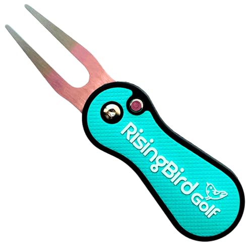 RisingBird Golf Divot Repair Tool, Pivot Tool, Ergonomic Grip & Vibrant Colors, Lightweight, Golf Accessories, Golf Gift, USA Company (1, Sky Blue)