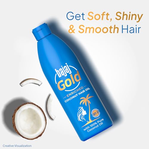 Image of Bajaj Gold Coconut Hair Oil, Enriched With Vitamin E, 300ml