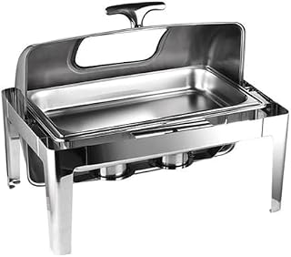 Chafing Dish Buffet-Set, Edelstahl-Serviertablett mit Gewürzbehälter für Veranstaltungen, perfekt für Hochzeiten, großes Fassungsvermögen, 60 x 40 x 47 cm
