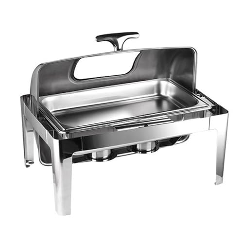 Juego de platos para bufé, bandeja de acero inoxidable con recipiente de condimentos para eventos, perfecto para bodas, gran capacidad, 60 x 40 x 47 cm