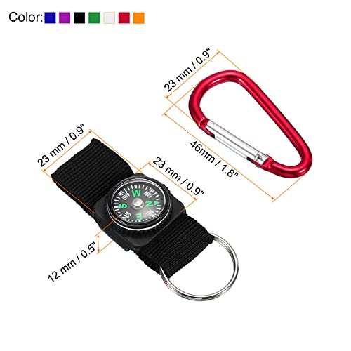Patikil Compass Keychain Belt Clip, 7 In 1 Set Explorer Party Favors For Camping Outdoors, Multicolored #TOP1