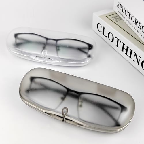 Image of Hard Shell Glasses Cases, Frosted Translucent Eyeglasses Case For Women,Glasses Case With Magnetic Closure