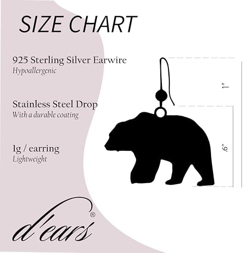 Polar Bear Earrings by d'ears Non-Tarnish Sterling Silver French Hook Ear Wire image 4