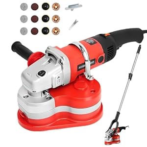 Elektrische betonmolen, 3-kops vloerpolijstmachine met 4 verschillende slijpschijven, 2800 tpm, 6-snelheden, veiligheidsslot, 3000 W betonvloermolen voor snijden, polijsten