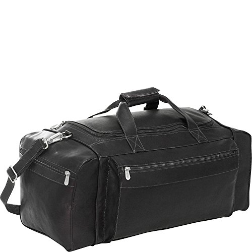 Piel Leather Large Duffel Bag, Black, One Size