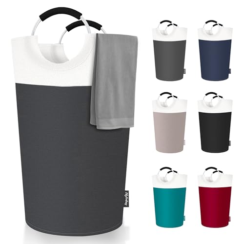 LilyFantasy 90L Laundry Basket, Collapsible Laundry Hamper with Padded Handles, Waterproof Laundry Bag, Tall Clothes Hamper Stand Up Well, Foldable Laundry Baskets for Easy Storage(Grey) by LilyFantasy - Used condition - US$8.24