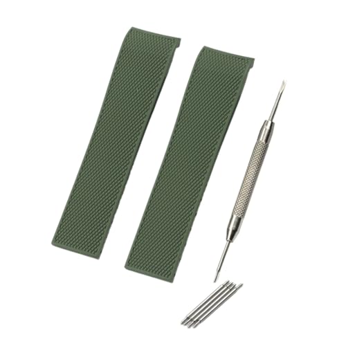 [RE] MENGKEG 21mm o[VRvoh hxg W RNGXg nChRNGXg L3 EHb`Xgbv tH[fBOobN ANZT[ƌ݊(Green strap,With Silver Buc