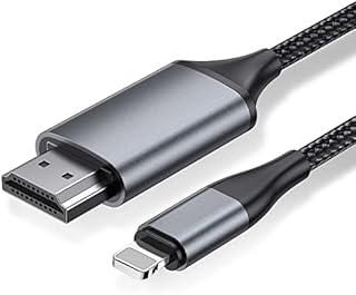 [4M long version]HDMI Cable for iPhone,HDMI Converter Cable, Phone/Pad/Pod to TV, HDMI Connection Cable, OS 11, 12, 13, 14, YouTube TV Output, High Definition HD1080P grey