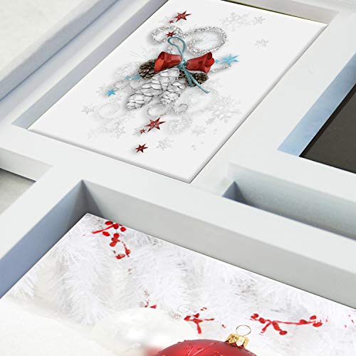 Jerry & Maggie - Photo Frame 22x17 White Family Picture Frame Selfie Gallery Collage Wall Hanging for 6x4 Photo - 8 Photo Sockets - Wall Mounting Design