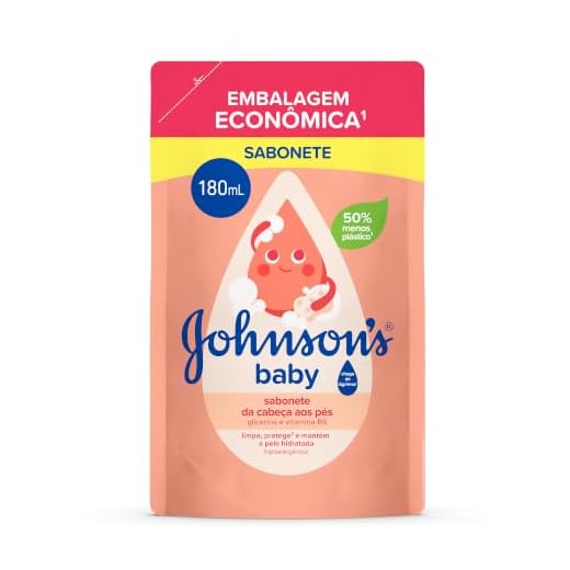 Johnson's Baby Refil Sabonete Líquido Glicerina Da Cabeça Aos Pés,180ml