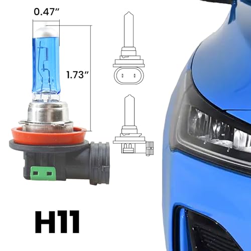 GRUOTVSZAK H11 Halogen Headlight Bulb Sharp White Increased Brightness 12V High Beam, Low Beam Fog Replacement Bulb 2 Pack