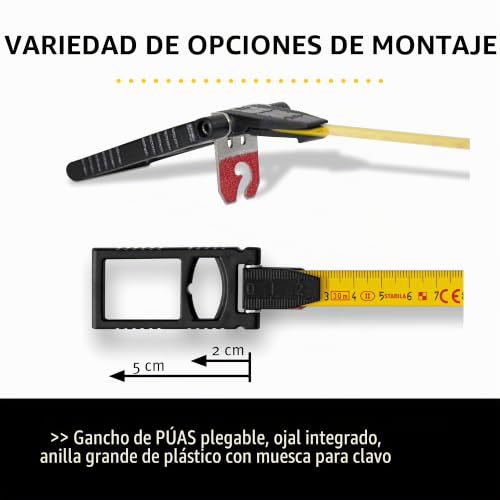 Cinta métrica STABILA de 100m para evitar errores de medición en distancias largas 3