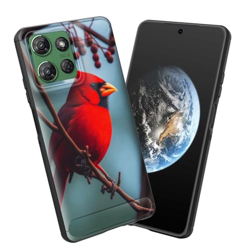 smauncucn for Moto G 5G 2025 Case,Soft TPU Slim Fashion Anti-Fingerprint Non-Slip Protective Phone Case Cover for Motorola Moto G 5G 2025 6.7 inch,Red Cardinal Bird