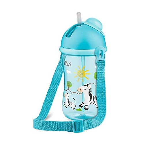 Copo Cantil Canudo Silicone - Lillo, Azul, 390 ml