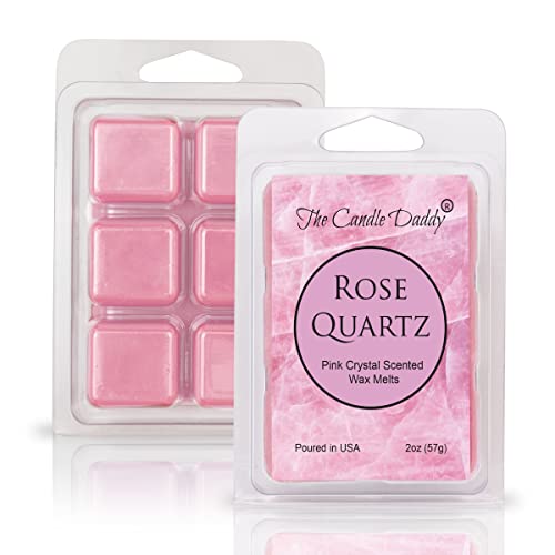 The Candle Daddy Rose Quartz - Pink Crystal Scented Wax Melt - 1 Pack - 2 Ounces - 6 Cubes