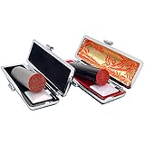 印鑑2本セット チタン印鑑+黒水牛印鑑 個人印鑑 高級もみ革印鑑ケース付き 個人印鑑 実印 銀行印 認印 10.5~18ミリから選べる (チタン18.0+黒水牛15.0)