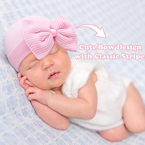 Sarfel Newborn Hats For Girls Hospital Hat Baby Girl Bows And Headbands Infant Beanie Nursery Caps Pink #TOP2