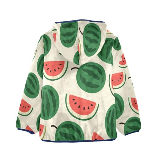 Watermelon Slices on Cream Background Toddler Fleece Jacket Girl Boys Hooded Fleece2