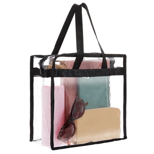 image for Juvale Clear Bag for Stadium Events 2 Pack - 12x6x12 In Clear PVC Tote