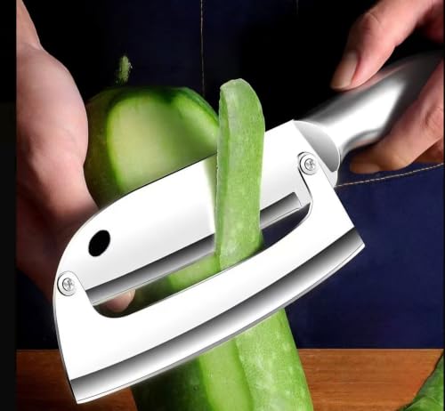 Image of Wizbiz 2-in-1 Kitchen Knife with Vegetable Peeler | Stainless Steel Chef Knife for Cutting, Slicing, Chopping & Peeling Fruits and Vegetables | Ergonomic Non-Slip Handle | Multipurpose Kitchen Tool