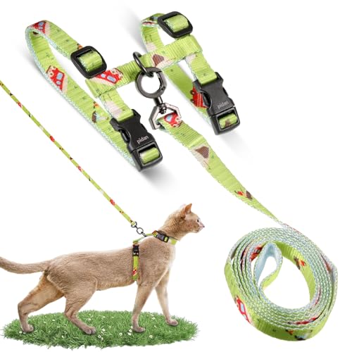 Qessuvnc Juego De Arnés Y Correa Para Gatos A Prueba De Escapes, Accesorios Para Gatos, Correa Para Gatos, Accesorios Para Gatitos, Arnés Ajustable Para Gatos, Correa Ligera Para Caminar Y Viajar