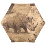 DIGTIA Rhino Sketches Brown Paper Umbrella