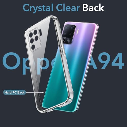 Image of Jkobi Lifetime Anti-Yellow Clear Back Cover Case for Oppo A94 4G (Sleek Hard Crystal | Shockproof and Camera Protection)