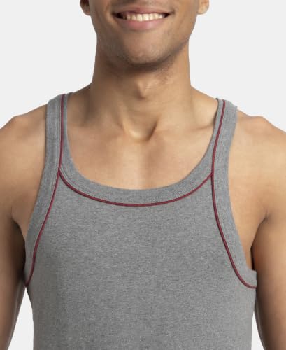 Image of Jockey US54 Men Super Combed Cotton Square Neck Gym Vest with Graphic Print