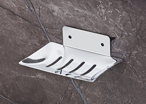 Image of iSTAR Stainless Steel Chrome Finish Square Soap Dish Holder for Bathroom Soap Case for Home (Pack of 2)