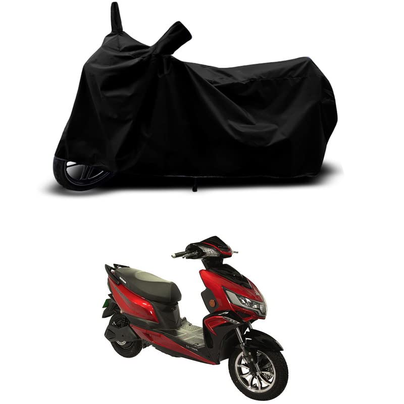 Image of 100% Scratchproof /UV-Rays /Heat Protection /Birds Dropping /Water Resistant /Dust Proof /Waterproof /Full Bike Scooty Two Wheeler Body Cover Compatible for Okinawa PraisePro All Varients[Black]