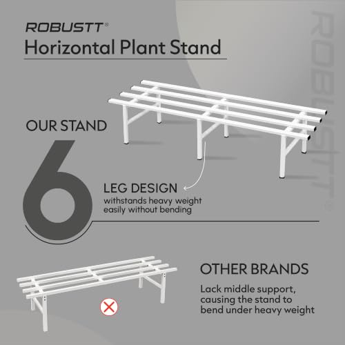 Image of Robustt Horizontal Metal Pot Stand (Set of 4) 76x24x18 Cm | Rust-Proof Matte Powder-Coated Pot Stand for Big Size Plants | Supports Up to 200 Kg| Ideal for Balcony, Outdoor and Indoor Plant Display