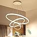 Produktbild LED Dimmbare Hängelampe, 76W Moderne Einfache Kronleuchter Lampe, Fernbedienung mit Speicherfunktion, Höhenverstellbare Pendelleuchte, Geeignet für Wohnzimmer, Schlafzimmer, Esszimmer Deckenleuchte