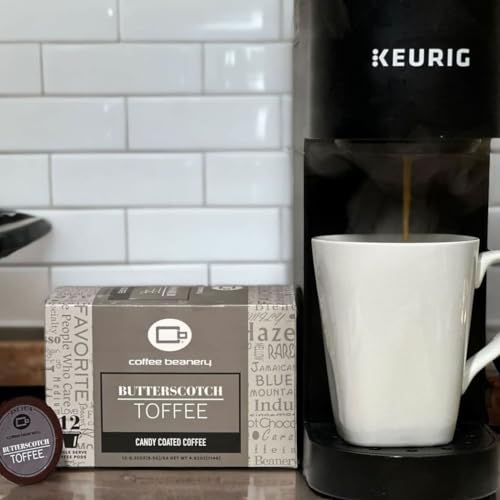 Butterscotch Toffee Flavored Coffee Pods by Coffee Beanery | Medium Roast, 12ct Specialty Arabica Gourmet Coffee
