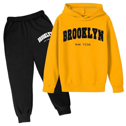 Ensemble 2 pièces pour filles sweat à capuche imprimé et pantalon coton 3-6 ans