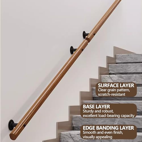 Rampe d'escalier en bois antidérapante anti-chute