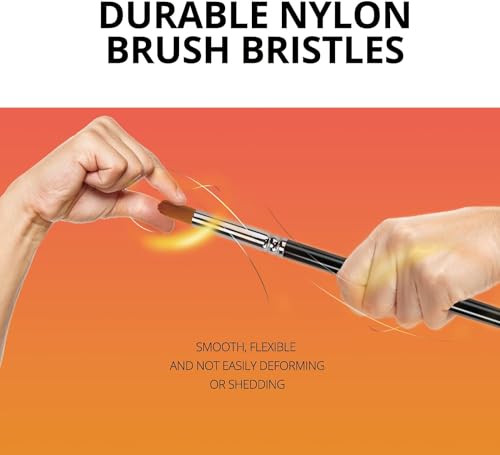 Image of Eclet Craft Painting Brushes Set of 12 Professional Round Pointed Tip Nylon Hair Artist Acrylic Paint Brush for Acrylic /Watercolor /Oil Painting(G)