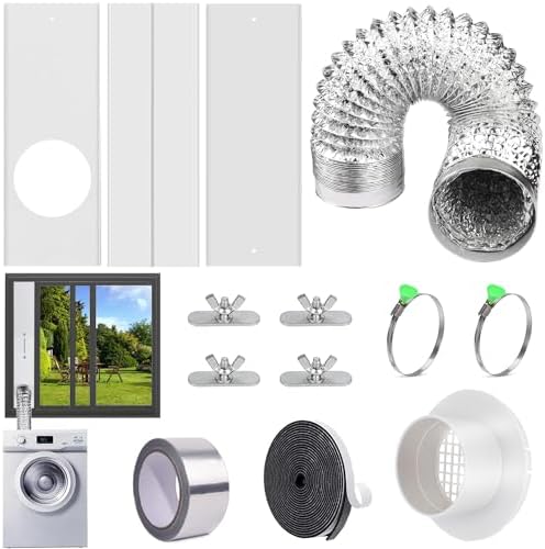 Magnetic Dryer Vent Kit – Tool-Free 4” Aluminum Hose With Strong Magnets | Fire-Safe, Airtight Seal For Dryers, Air Purifiers & Bathrooms