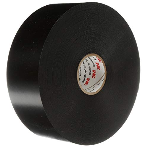 Image of 3M Scotchrap Vinyl Corrosion Protection Tape 51, 1 in x 100 ft, 1 Roll | Printed, Black, Easy Application, PVC Backing, Rubber Adhesive, 20 mil