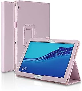FANSONG for HUAWEI Mediapad T3 10 Case 9.6 inch Tablet Cover with Stand Bifold Series Litchi Stria Ultra Thin Magnetic Leather Smart Cover for Huawei Media Pad T3 10(Pink)