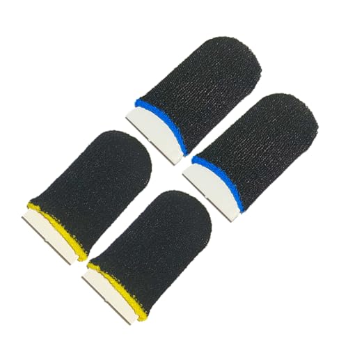 Image of Ecommer PUBG Finger Sleeves, Anti-Slip Thumb Sleeves for Mobile Gaming, Compatible with COD, Free Fire, BGMI, Enhanced Grip & Sweat Control (Black) - 5 Pairs (10 Pieces)